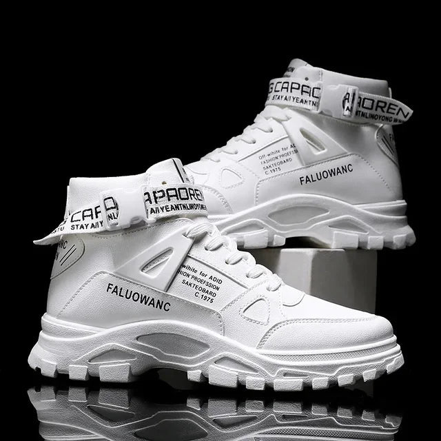 Men's Boots New Casual Fashion Men's Ankle Boots  Retro Sports Platform Sole Heightening Ankle Men Boots Lace-up Shoes for Men - Korvel