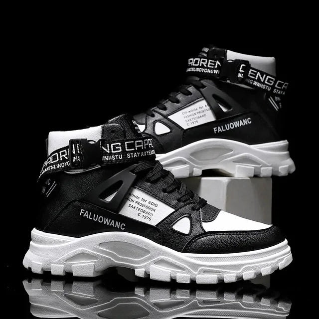 Men's Boots New Casual Fashion Men's Ankle Boots  Retro Sports Platform Sole Heightening Ankle Men Boots Lace-up Shoes for Men - Korvel