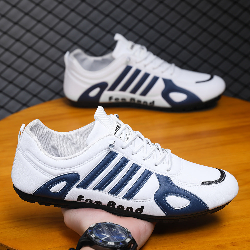 Men's Breathable Leather Casual Sneakers - Lightweight & Versatile