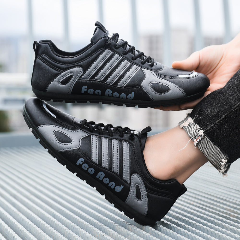 Men's Breathable Leather Casual Sneakers - Lightweight & Versatile