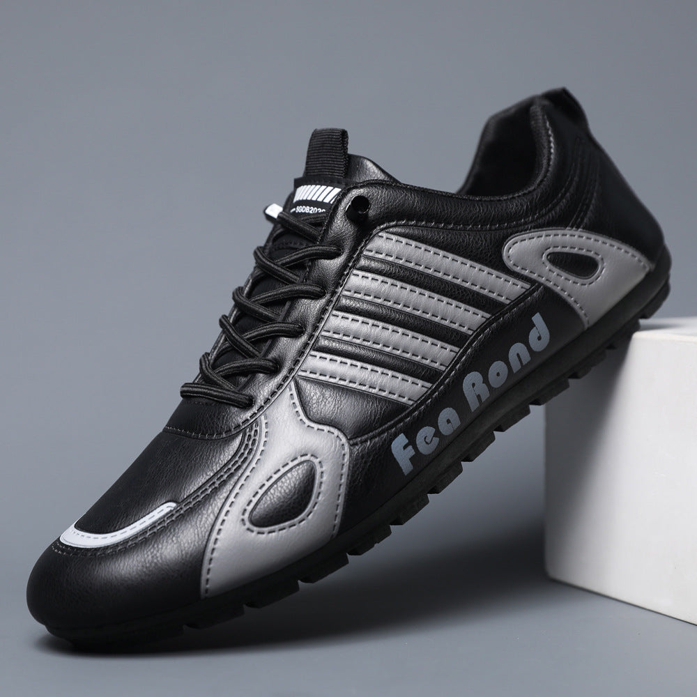Men's Breathable Leather Casual Sneakers - Lightweight & Versatile