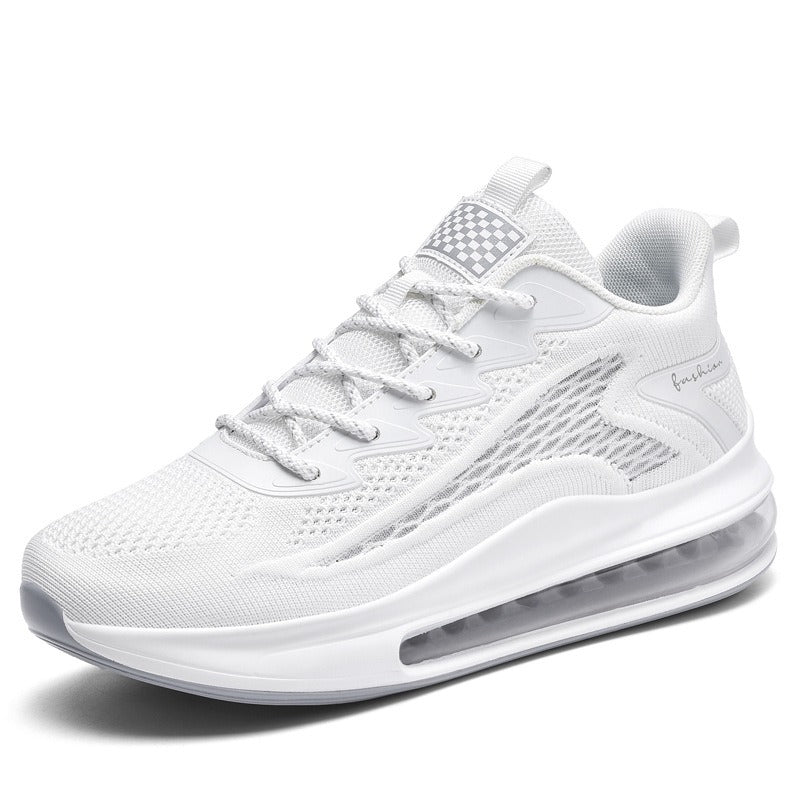 Men's breathable mesh shoes height increasing full-length air cushioned running shoes - Korvel