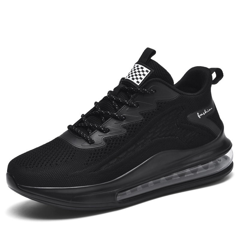 Men's breathable mesh shoes height increasing full-length air cushioned running shoes - Korvel