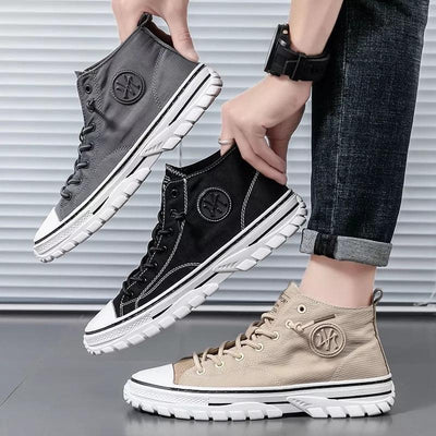 Men's High Top Canvas Sneakers - Comfortable & Stylish