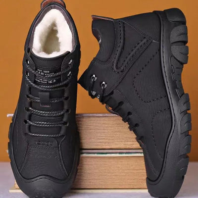 Men's cotton shoes men's winter new style snow boots with fleece insulation casual sports shoes men's outdoor hiking shoes - Korvel