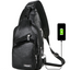 Men's Crossbody Bags Men's USB Chest Bag Designer Messenger bag Leather Shoulder Bags Diagonal Package - Korvel