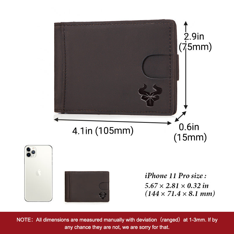 Billetera de Cuero Antimagnética RFID para Hombre