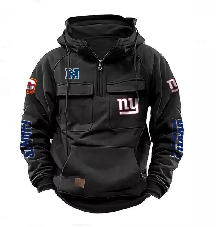 Sweatshirt à capuche rétro multi-poches pour hommes
