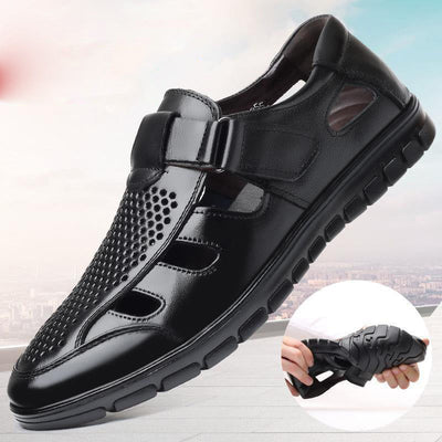 Sandales en cuir respirantes pour hommes pour un confort estival