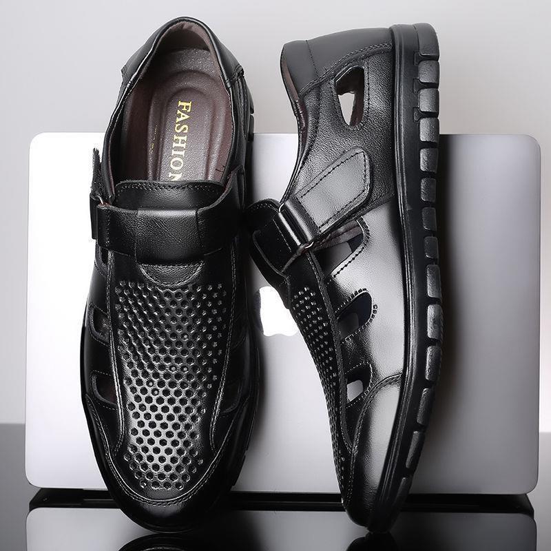 Men's Breathable Leather Sandals for Summer Comfort