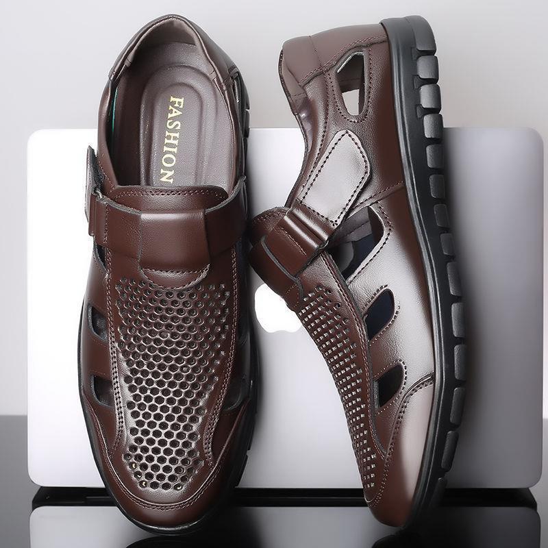 Men's Breathable Leather Sandals for Summer Comfort