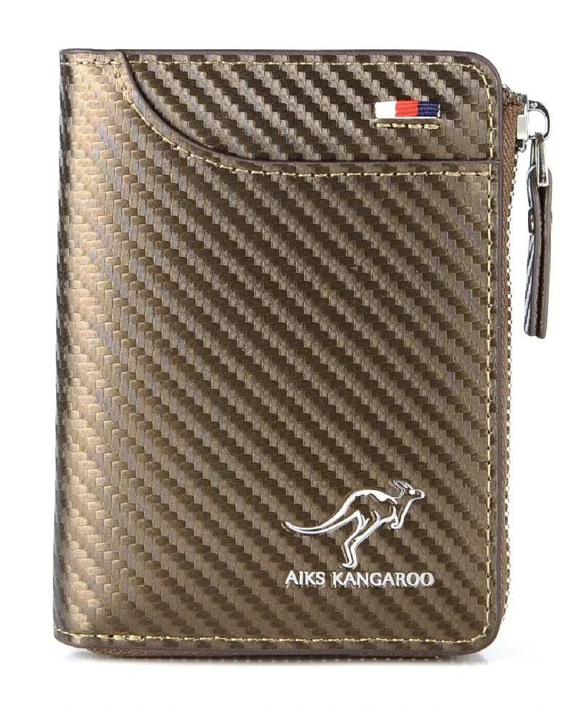 Men's  Protected PU Leather Wallet Vintage Short Purse - Korvel