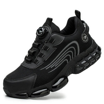 Men's safety shoes with steel toe caps anti smashing and anti piercing breathable lightweight rotating buttons for summer work - Korvel