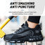 Men's safety shoes with steel toe caps anti smashing and anti piercing breathable lightweight rotating buttons for summer work - Korvel