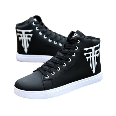Men's shoes autumn new student sports shoes casual shoes high top board shoes Korean version trendy lace up running single shoes - Korvel