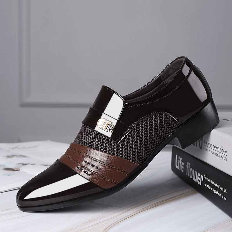 Men's shoes, leather shoes, men's casual shoes, business formal shoes, plus size versatile wedding shoes - Korvel