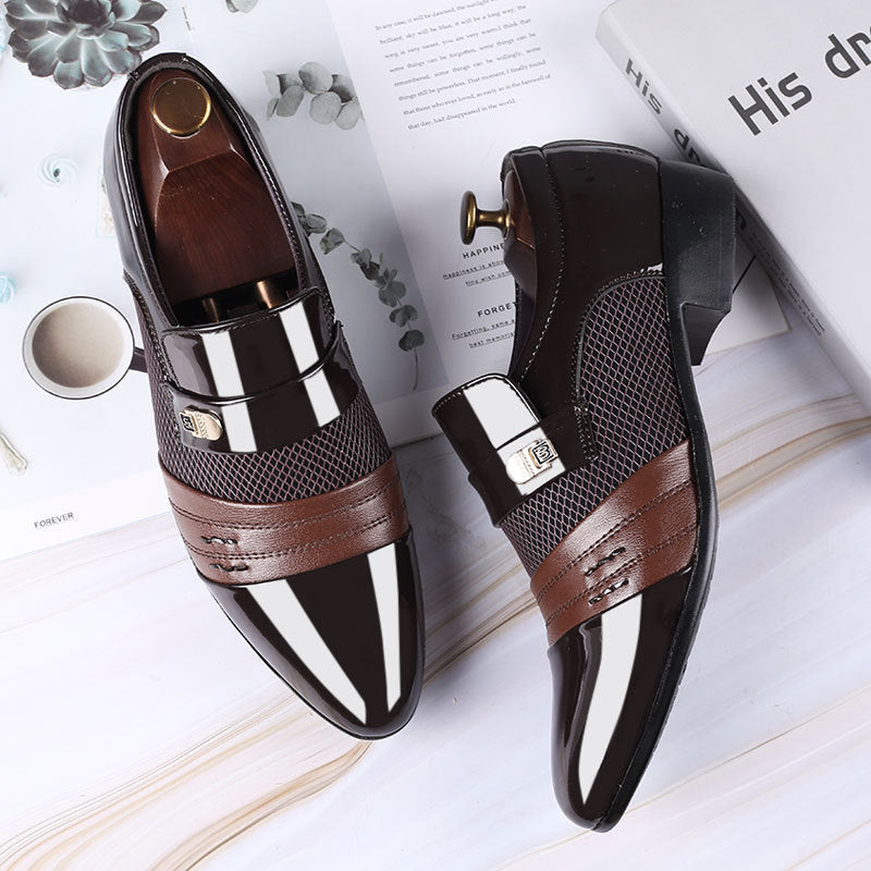 Men's shoes, leather shoes, men's casual shoes, business formal shoes, plus size versatile wedding shoes - Korvel