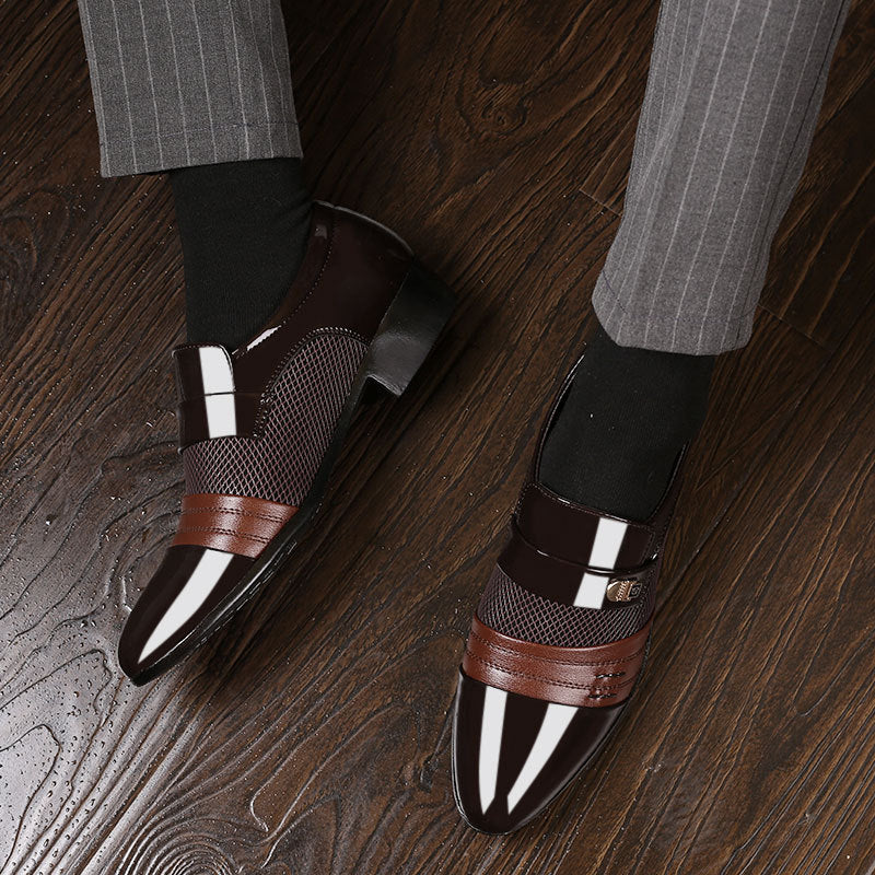 Men's shoes, leather shoes, men's casual shoes, business formal shoes, plus size versatile wedding shoes - Korvel