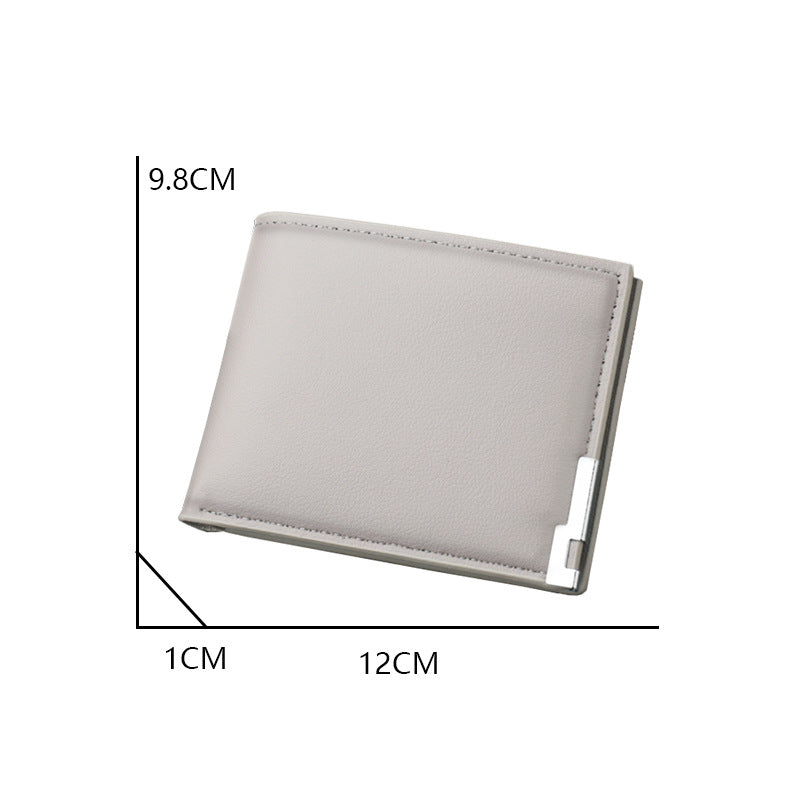 Men's Short Wallet Simple Ultra Thin Gray Can Hold Driver License Wallet Multi-Card Wallet Student Wallet - Korvel