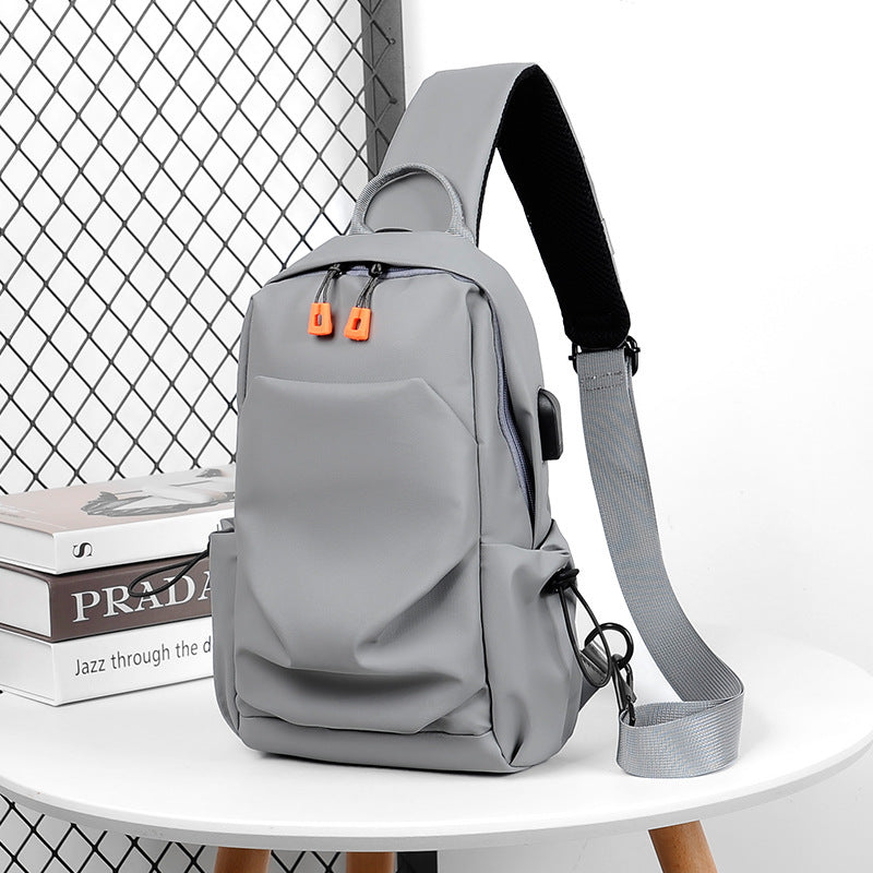 Men's sports chest bag shoulder bag simple men's crossbody bag fashionable small shoulder bag - Korvel