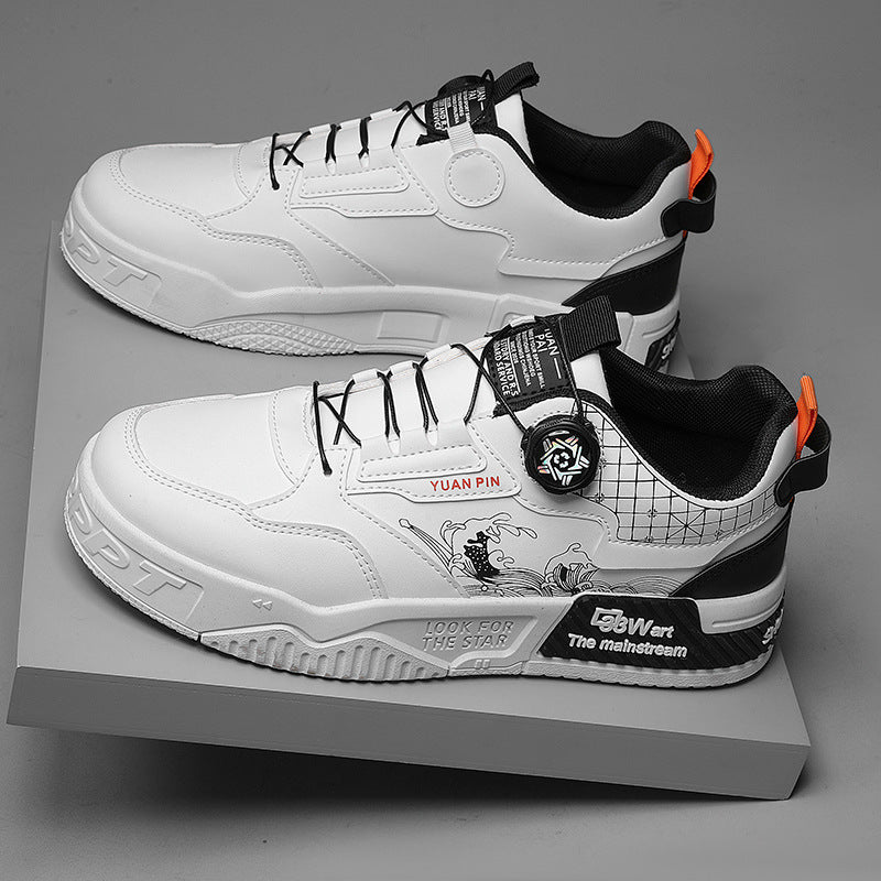 Men's spring summer fashion low-top Chinese style rotating button sports casual sneakers - Korvel
