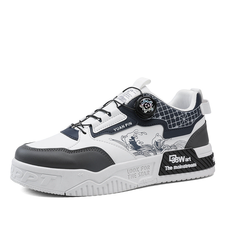 Men's spring summer fashion low-top Chinese style rotating button sports casual sneakers - Korvel