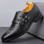 Couvre-chaussures en cuir Mengke à trois boutons pour hommes