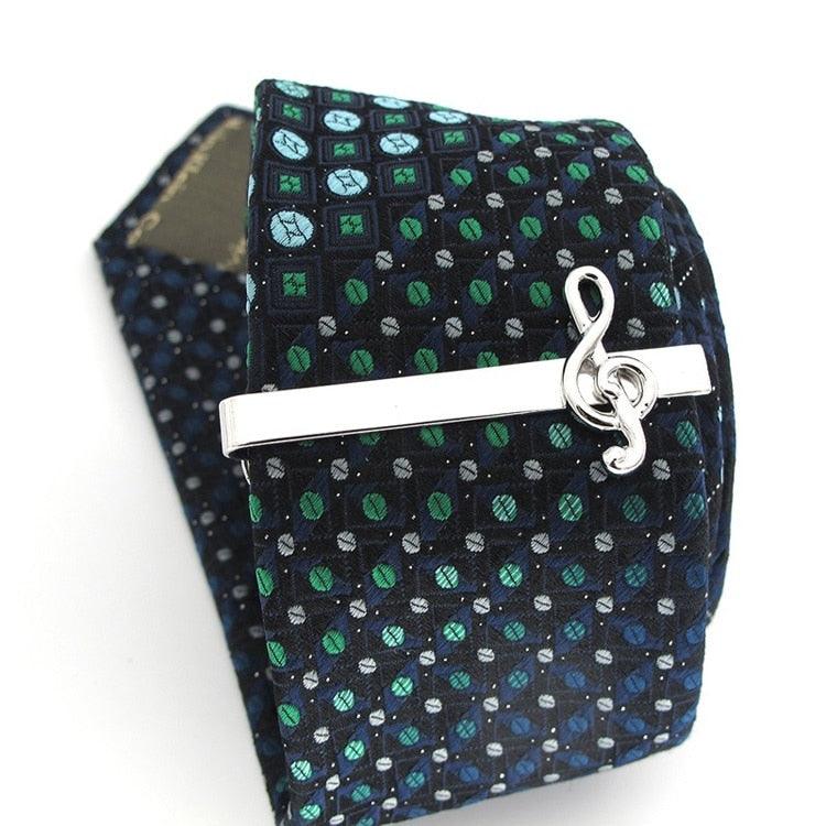 Clip de cravate unique pour homme - Design en argent premium