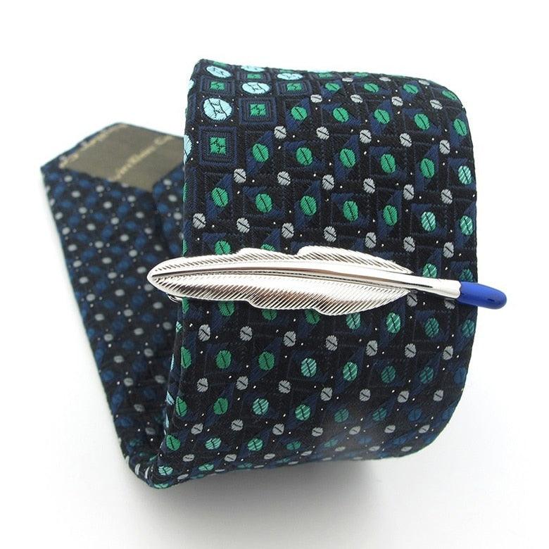 Clip de cravate unique pour homme - Design en argent premium