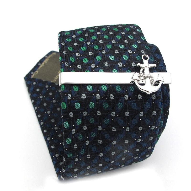 Clip de cravate unique pour homme - Design en argent premium