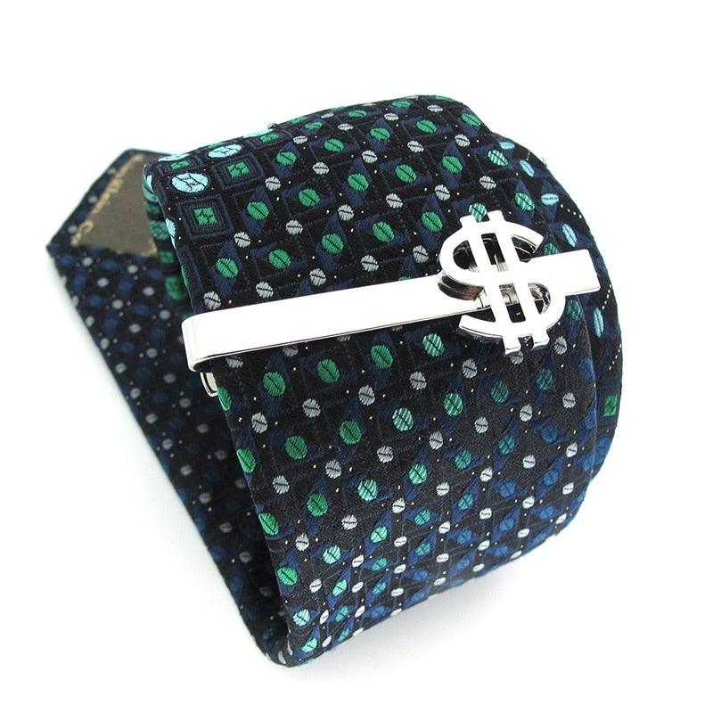 Clip de cravate unique pour homme - Design en argent premium