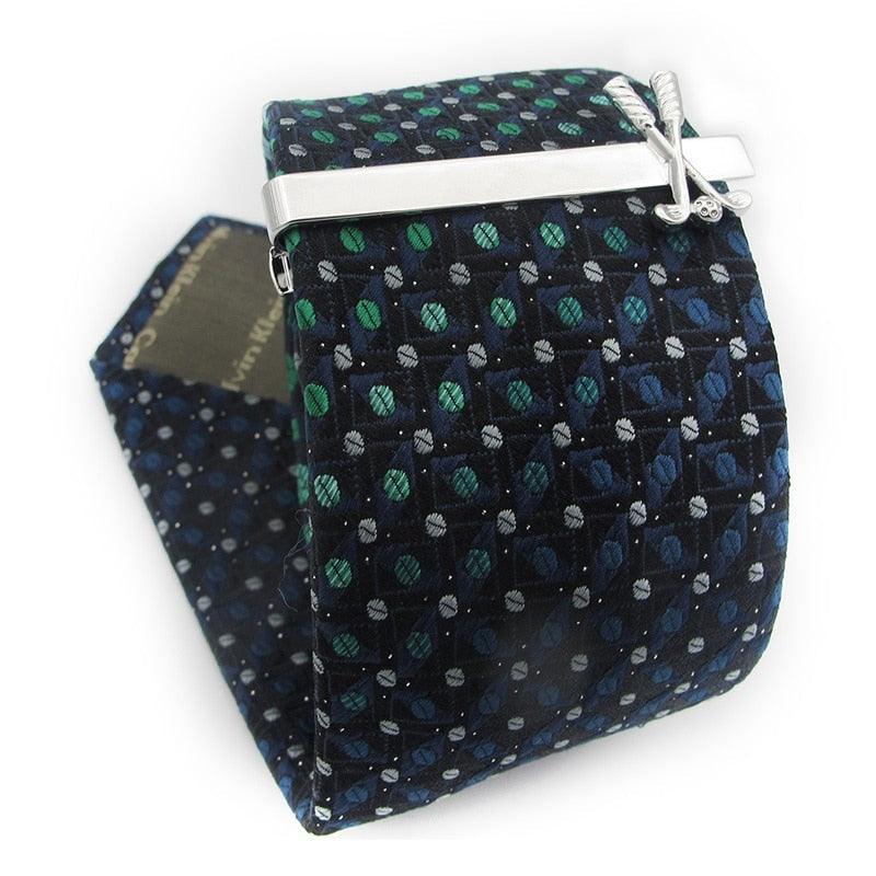 Clip de cravate unique pour homme - Design en argent premium