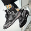Men's trendy luminous running shoes student graffiti high-top shoes plus velvet warm sports shoes - Korvel