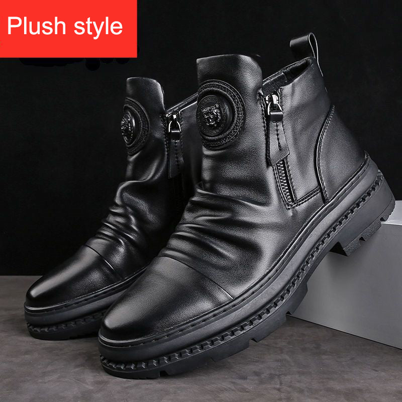 Men's Versatile Zipper Martin Boots - Casual Style