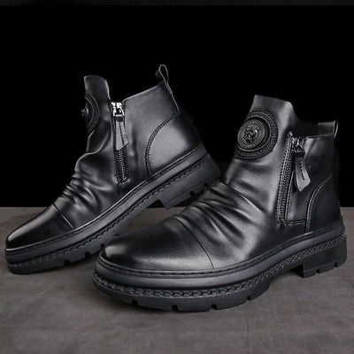 Botas Martin con Cremallera Versátiles para Hombre - Estilo Casual