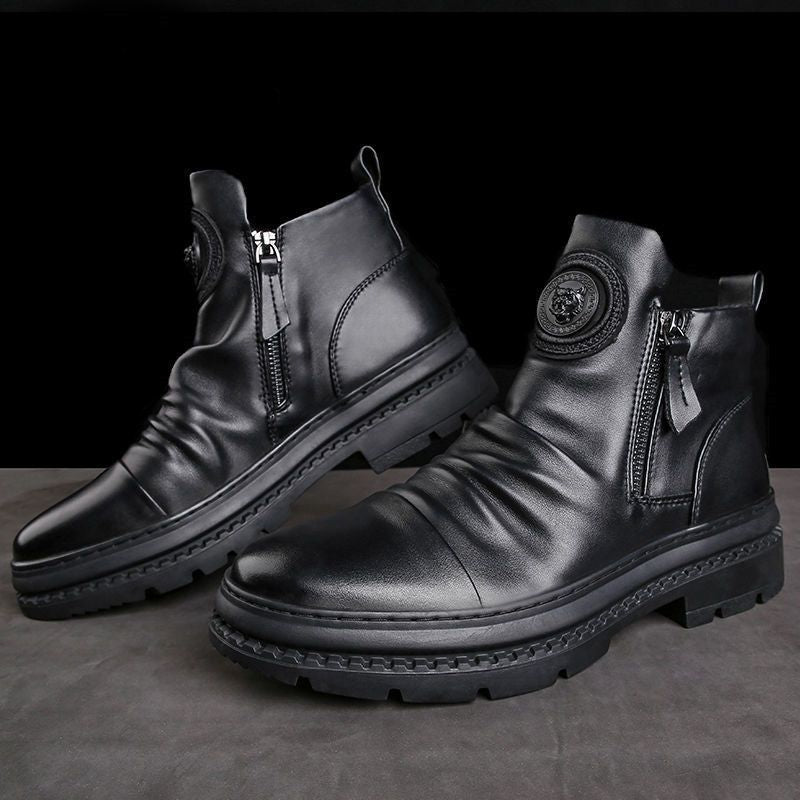 Men's Versatile Zipper Martin Boots - Casual Style
