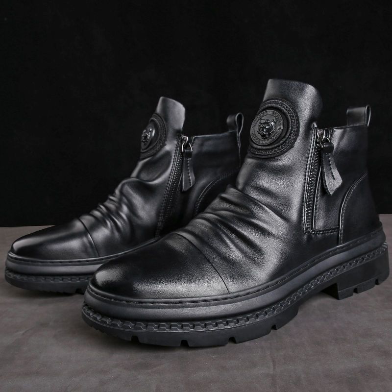 Men's Versatile Zipper Martin Boots - Casual Style