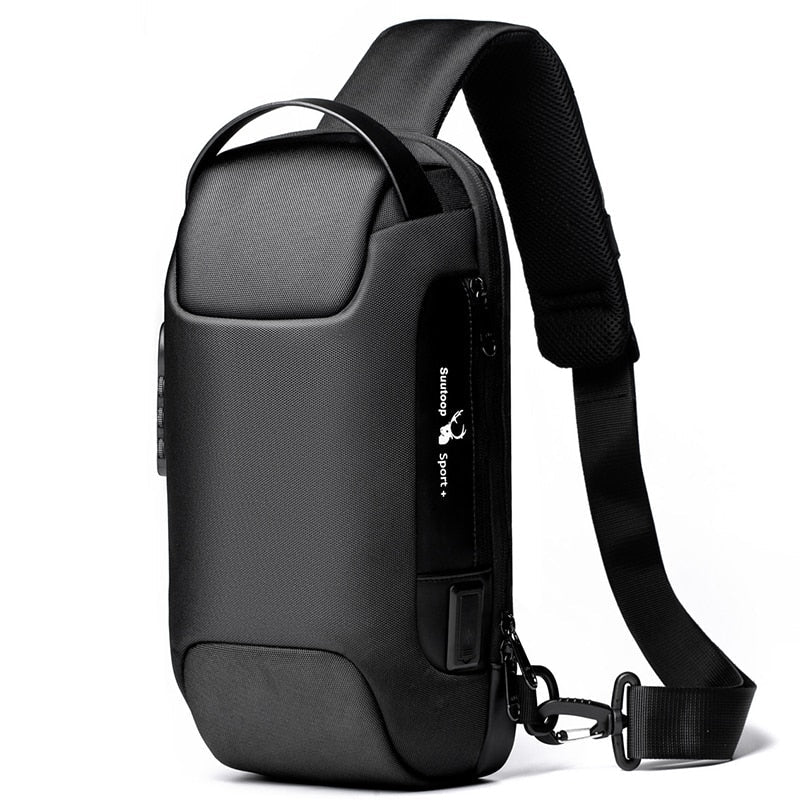 Men's Waterproof USB Oxford Crossbody Bag Anti-theft Shoulder Sling Bag Multifunction Short Travel Messenger Chest Pack For Male - Korvel