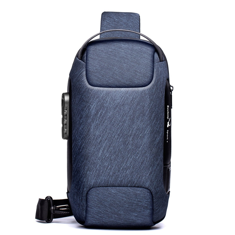 Men's Waterproof USB Oxford Crossbody Bag Anti-theft Shoulder Sling Bag Multifunction Short Travel Messenger Chest Pack For Male - Korvel