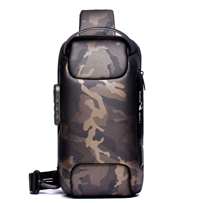 Men's Waterproof USB Oxford Crossbody Bag Anti-theft Shoulder Sling Bag Multifunction Short Travel Messenger Chest Pack For Male - Korvel