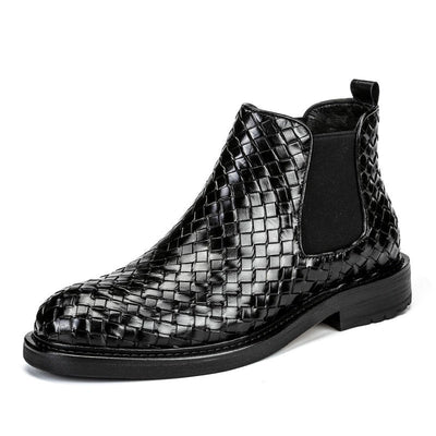 Men's woven pattern short boots - Korvel