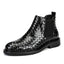 Men's woven pattern short boots - Korvel