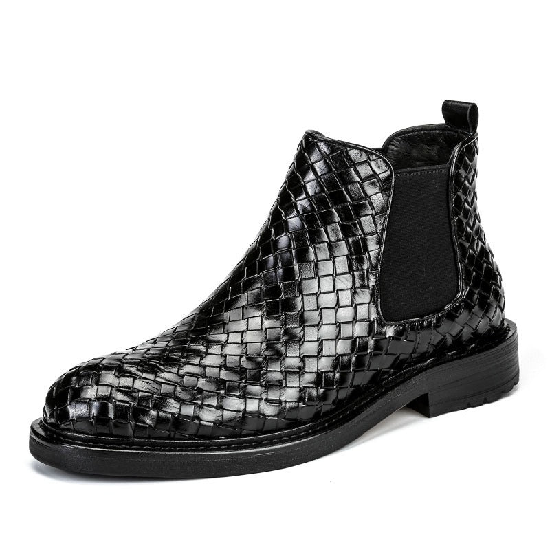 Men's woven pattern short boots - Korvel
