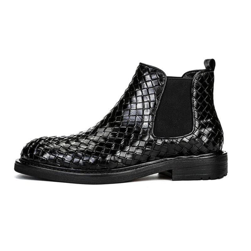 Men's woven pattern short boots - Korvel