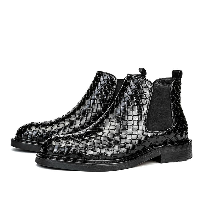 Men's woven pattern short boots - Korvel