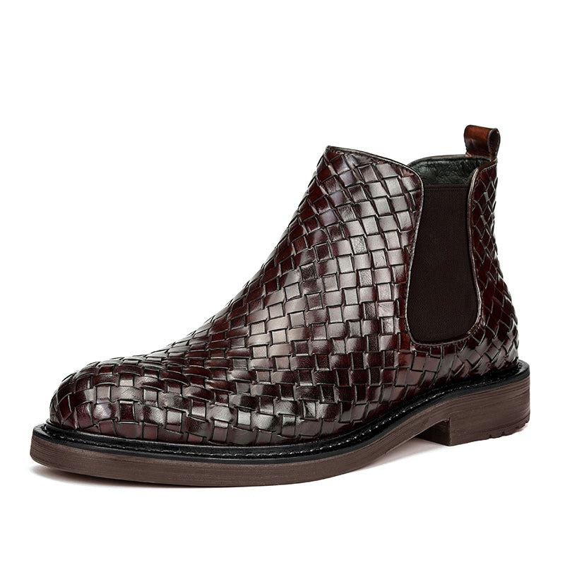 Men's woven pattern short boots - Korvel