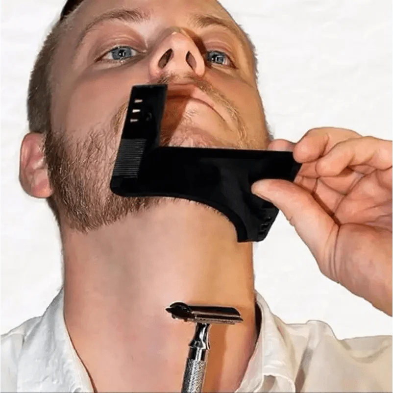 Outil de façonnage de barbe transparent pour hommes - Léger et flexible