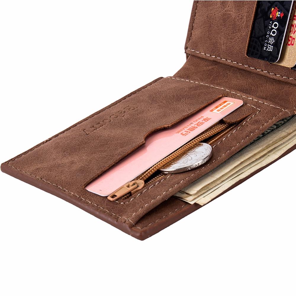 Men Wallets Mens Wallet with Coin Bag Zipper Small Money Purses New Design Dollar Slim Purse Money Clip Wallet - Korvel