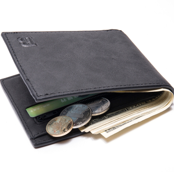 Men Wallets Mens Wallet with Coin Bag Zipper Small Money Purses New Design Dollar Slim Purse Money Clip Wallet - Korvel