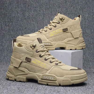 Men Work Boots  Type Dirt Resistant Anti Slip Work Trend Shoes Thick Soles Outdoor Hiking Snow Boots Wear-Resistant Fashion - Korvel